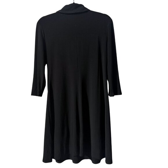 MSK Black Collared Dress | Gold O-Ring Zip Front | Size M | Like New - Picture 4 of 12